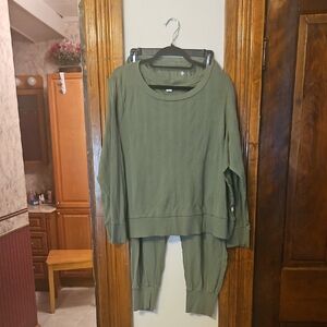 Old Navy Olive PJ Set